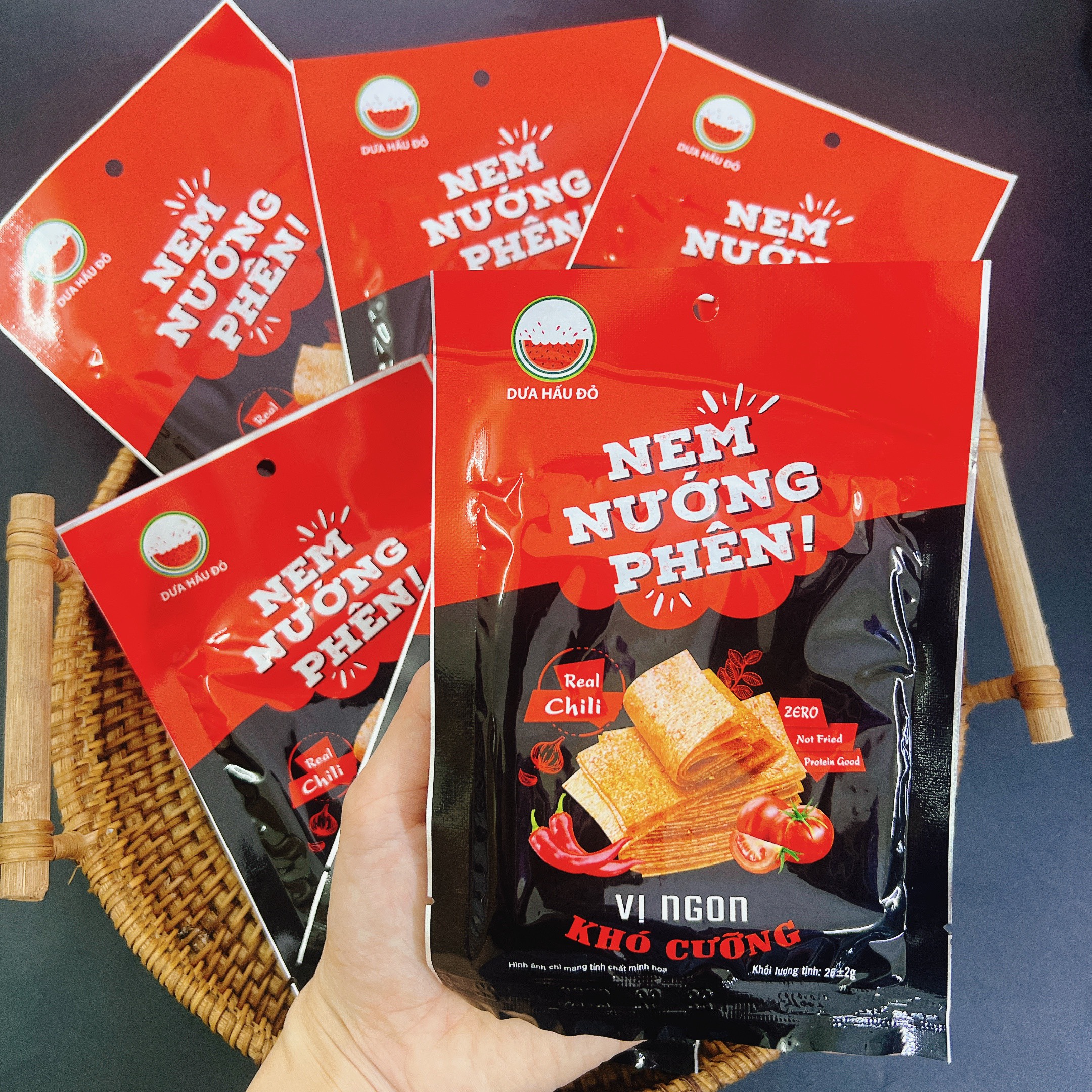 Combo 30 gói NEM NƯỚNG PHÊN Dưa Hấu Đỏ- Ăn vặt Thị Mỡ