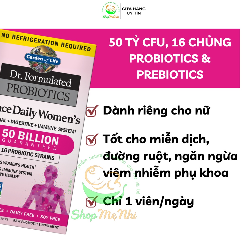 Lợi khuẩn cho phụ nữ Garden of Life Dr. Formulated Once Daily Women s