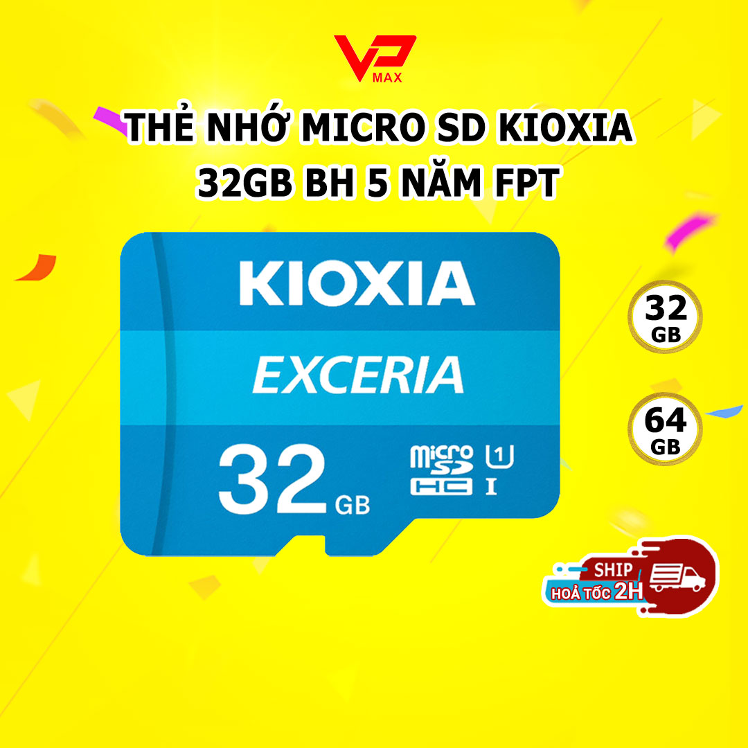 [Sẵn kho HN - SG] Thẻ nhớ Micro SD 32GB class 10 Kioxia (Toshiba) siêu tốc độ 100Mb/s dùng cho camera hành trình , thẻ nhớ micro- vpmax - thẻ nhớ 32gb, thẻ nhớ điện thoại, thẻ nhớ micro sd, thẻ nhớ camera