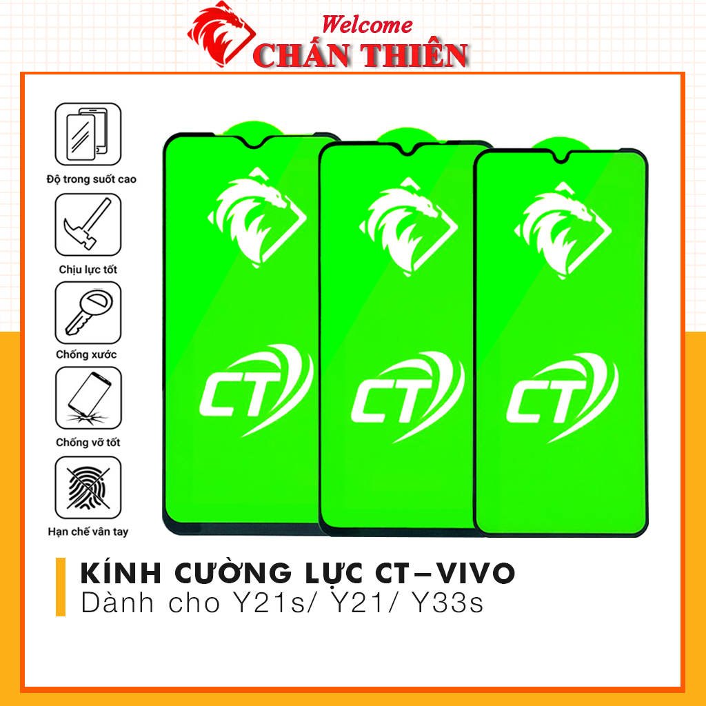Kính cường lực Vivo Y21s Y21 Y33s Y33t Y33e full màn hình và trong suốt cảm ứng mượt tặng kèm khăn lau