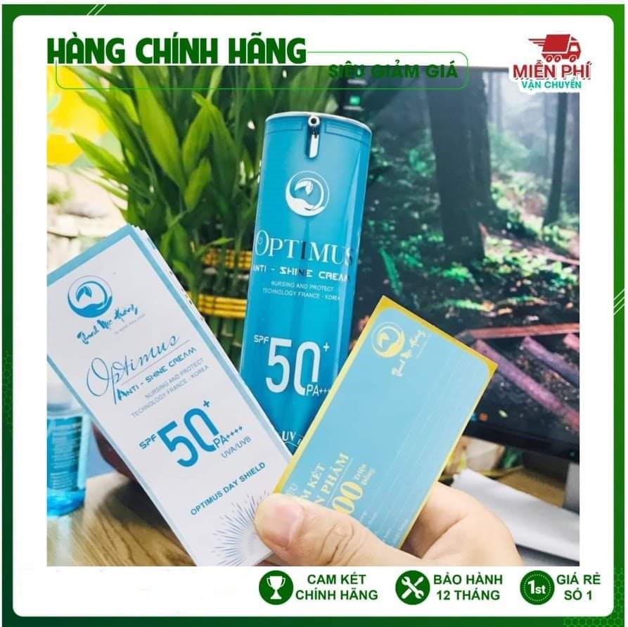Kem chống nắng Optimus thanh mộc hương chai lớn 50ml - Nâng tông da , dưỡng ẩm, chống nắng tối đa  - Thu Vân Thanh Mộc Hương