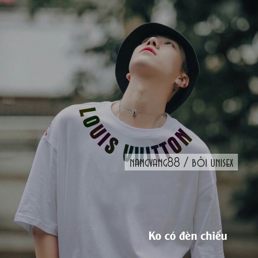 Áo phản quang Louis cực đẹp ngầu  Áo unisex, áo thun nam nữ đen trắng from rộng, vải cotton xịn