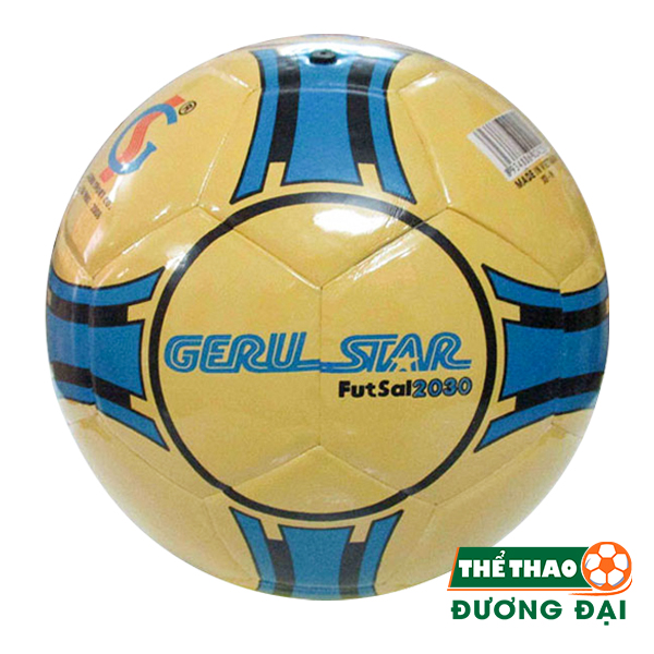 Bóng đá futsal geru 2030 vàng dán số 4, quả banh size 4 - tặng kèm kim bơm+ lưới đựng bóng