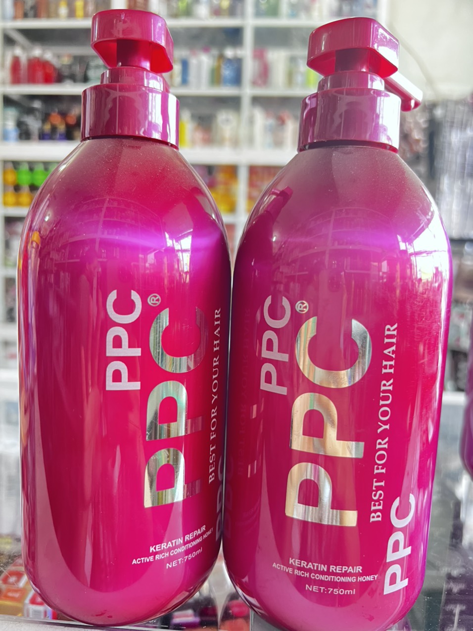Ppc phục hồi hư tổn tóc cháy,tóc hư ,tóc nát chai 750ml chai màu đỏ chuyên dành cho salon toc