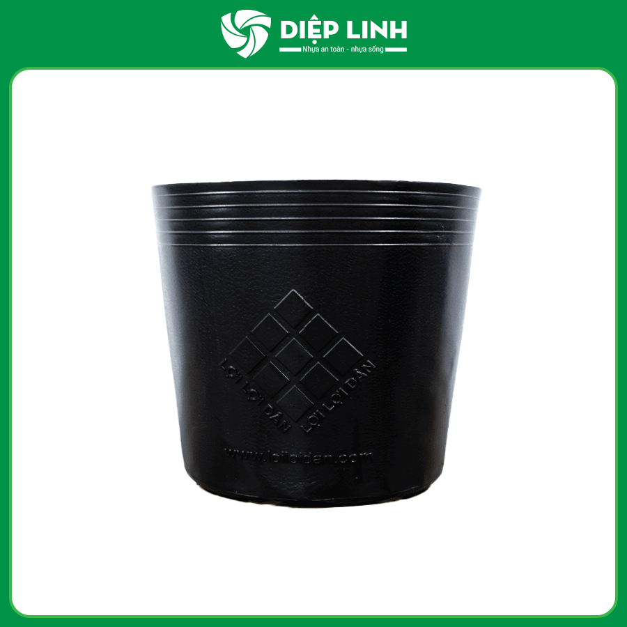 Chậu nhựa đen trồng cây, nhiều size | 10 cái | nhựa diệp linh | dieli