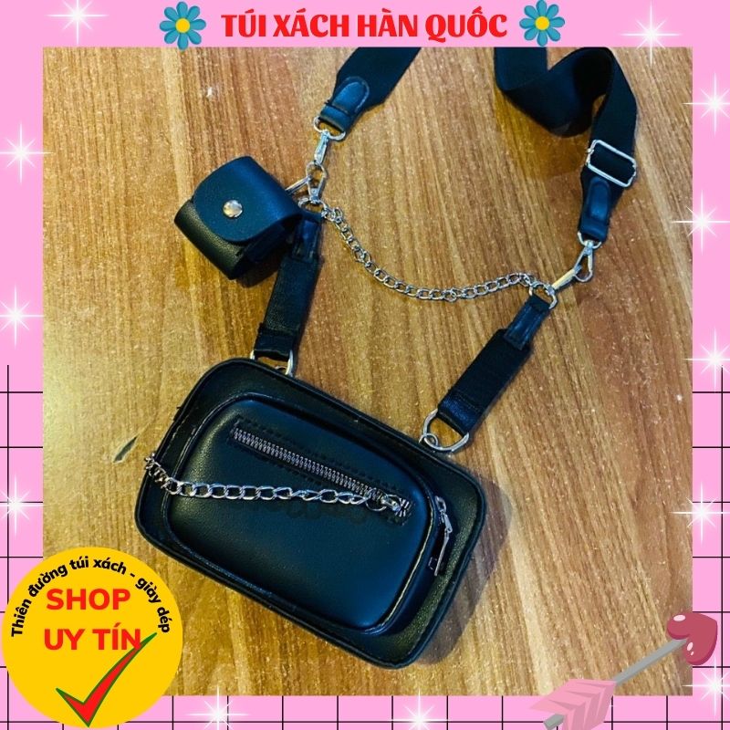 Túi đeo chéo nữ tặng kèm ví - túi bao bụng bao tử đeo ngực cá tính 263