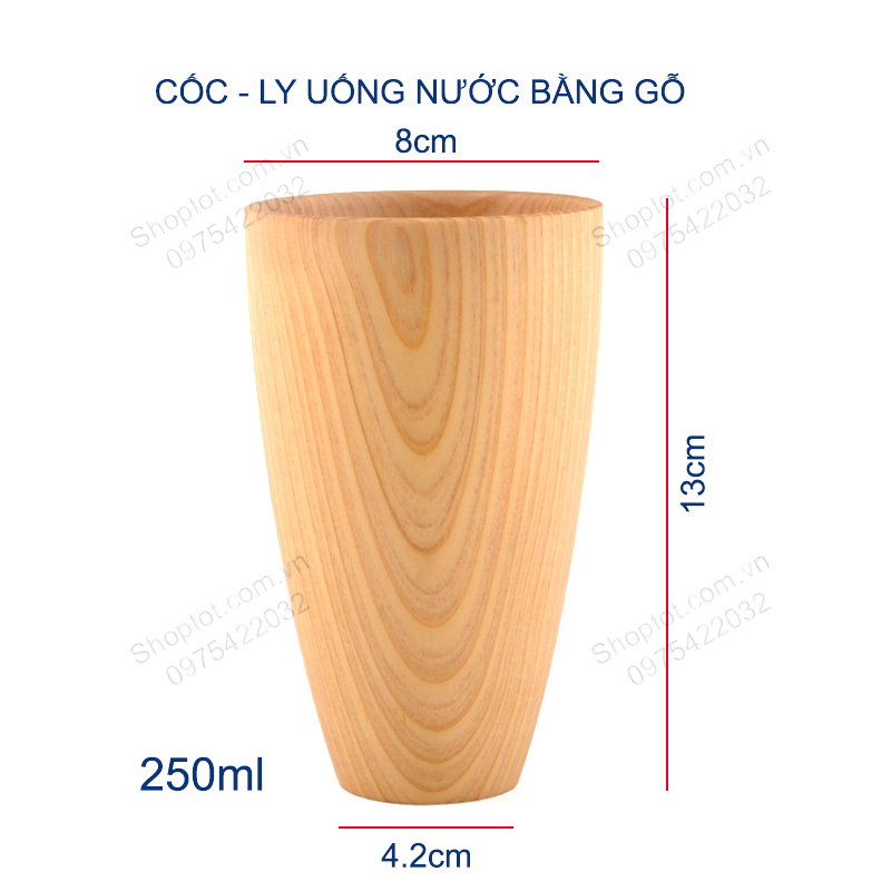 Cốc–Ly bằng gỗ thông B02 dùng uống nước, cà phê đa năng, độc đáo