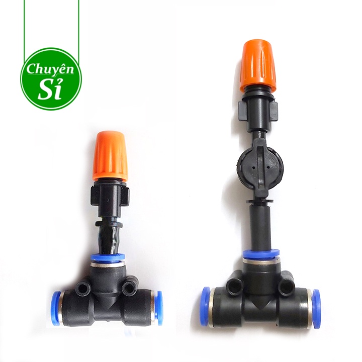 HCM Béc tưới phun sương 1 hướng kèm tê nối ống LDPE 8mm