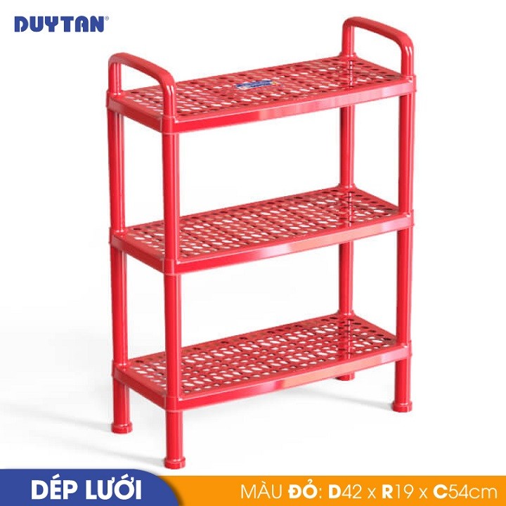 Kệ dép lưới nhỏ nhựa DUY TÂN 3 tầng (42 x 19 x 54 cm) - 03888 - Giao màu ngẫu nhiên