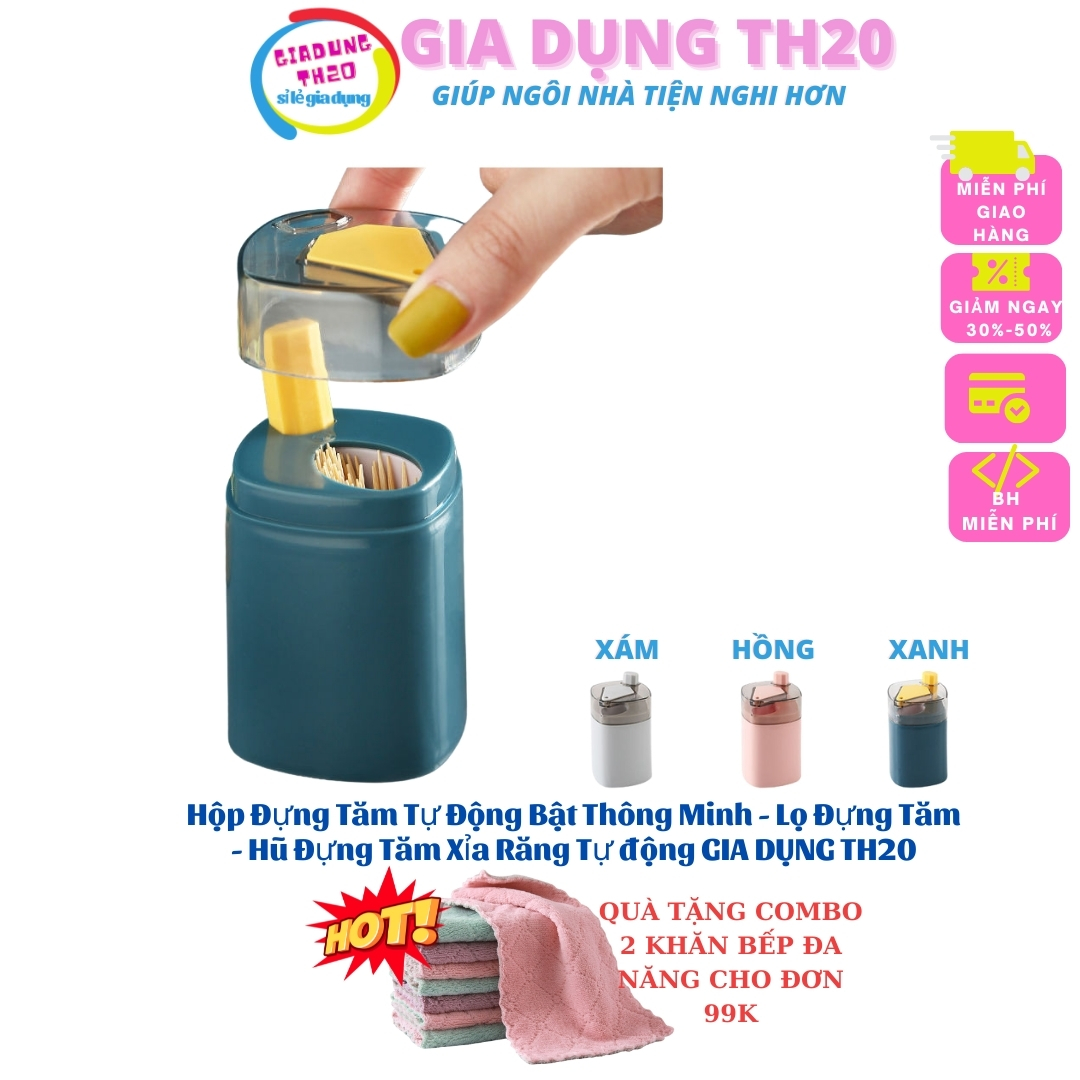 Hộp Đựng Tăm Tự Động Bật Thông Minh , Lọ Đựng Tăm - Hũ Đựng Tăm Xỉa Răng Tự động gia dungTH20