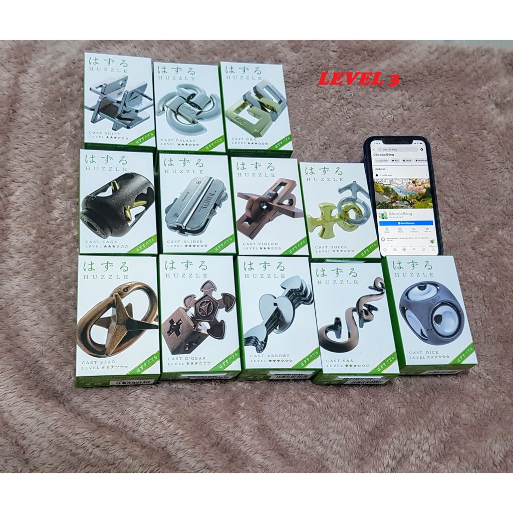 Level 3 - đồ chơi giải đố huzzle sắt nhật hanayama