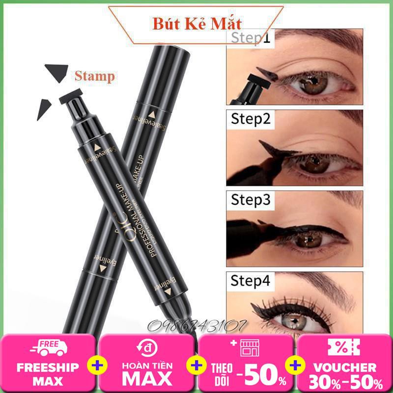 Bút kẻ mắt mèo tạo đuôi siêu hot QIC Liquid Duo Eyeliner