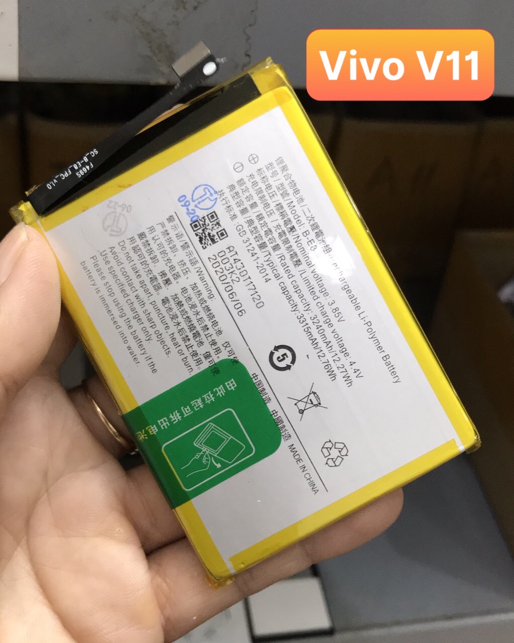 Pin vivo v11 / v11i / y97 /b-e8 pin zin dung lượng 3315mah