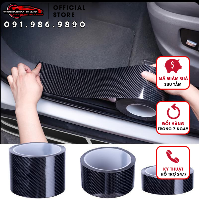 Nhãn dán và đề can xe hơi, miếng dán 5d miếng dán vinyl sợi carbon chống thấm nước phụ kiện bảo vệ cản trước cốp xe ngưỡng cửa
