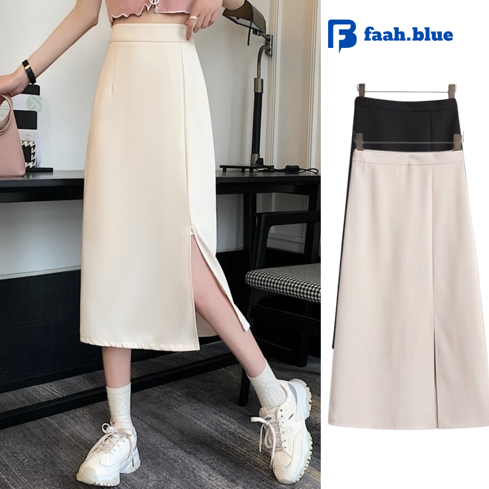 Chân váy dài midi xẻ tà nữ madela, váy dài mini xẻ cạnh