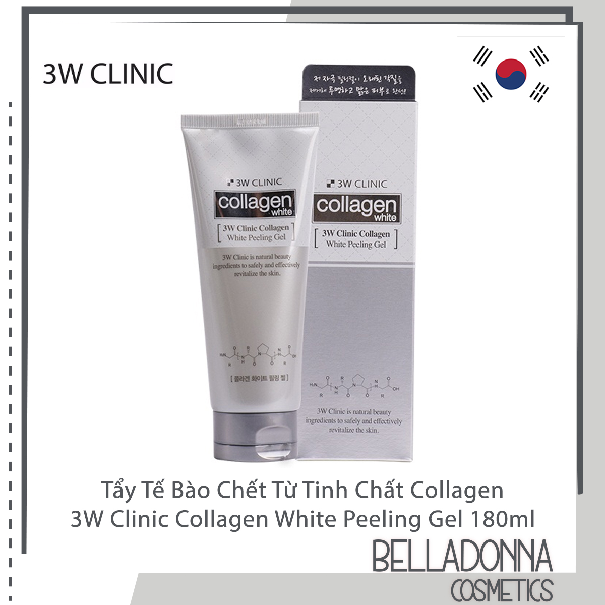 Tẩy Tế Bào Chết Dưỡng Trắng Da Từ Tinh Chất Collagen 3W Clinic Collagen White Peeling Gel 180ml