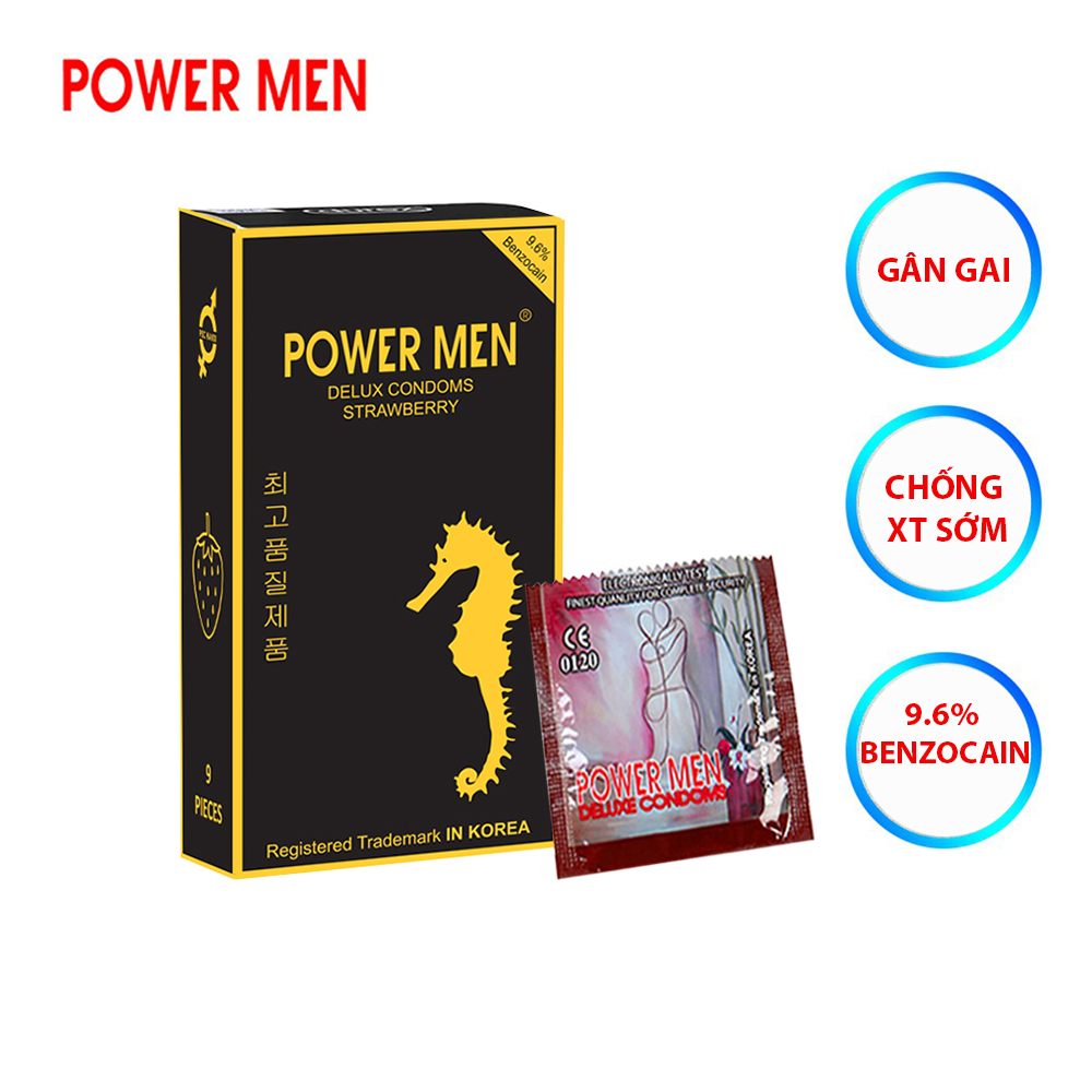 Bao cao su gân gai powermen cá ngựa hương dâu
