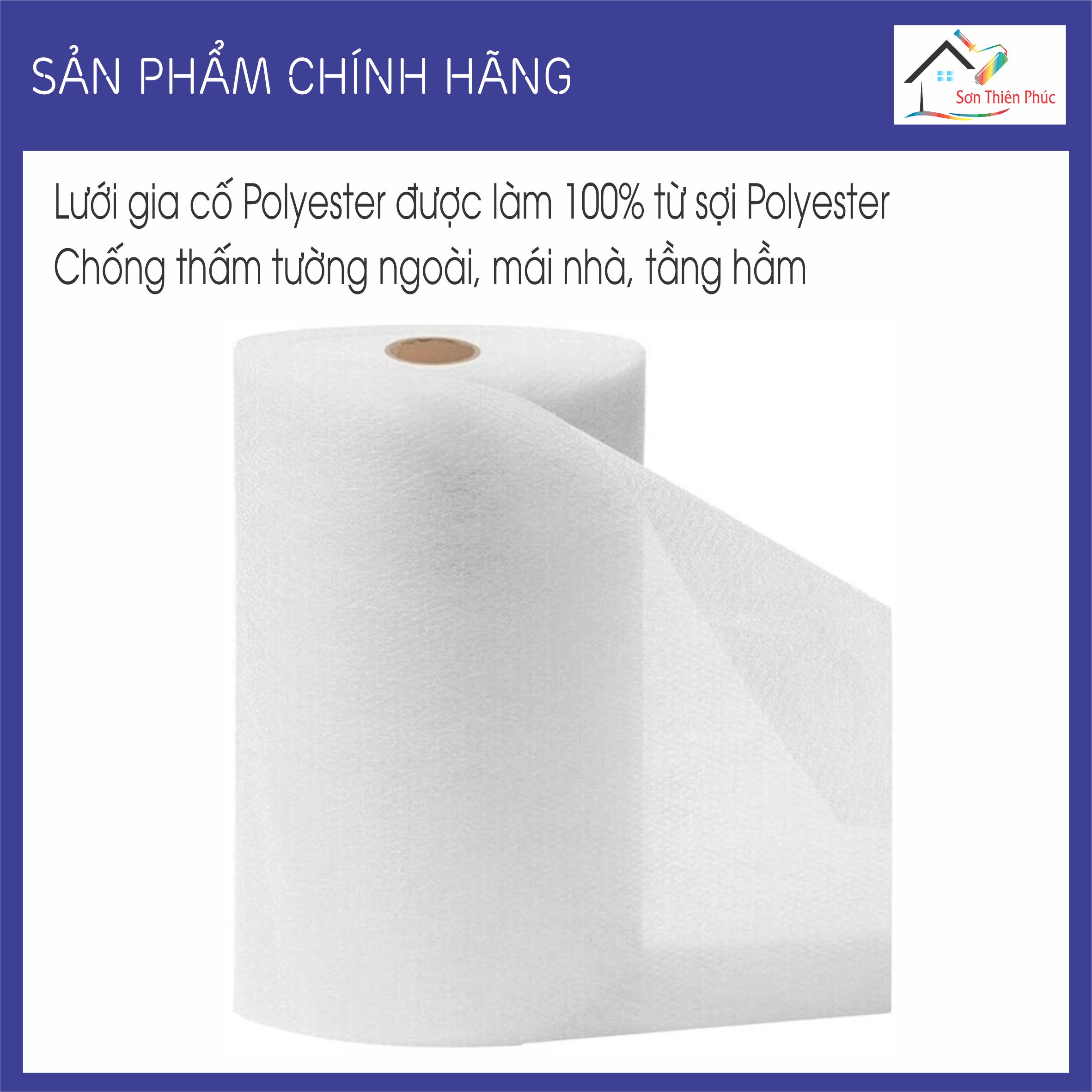 Lưới gia cố Vải Polyester khổ 10 cm- 15cm - 20cm 100M - Dùng kết hợp với chất chống thấm lỏng để tăng khả năng chống thấm xử lý nứt