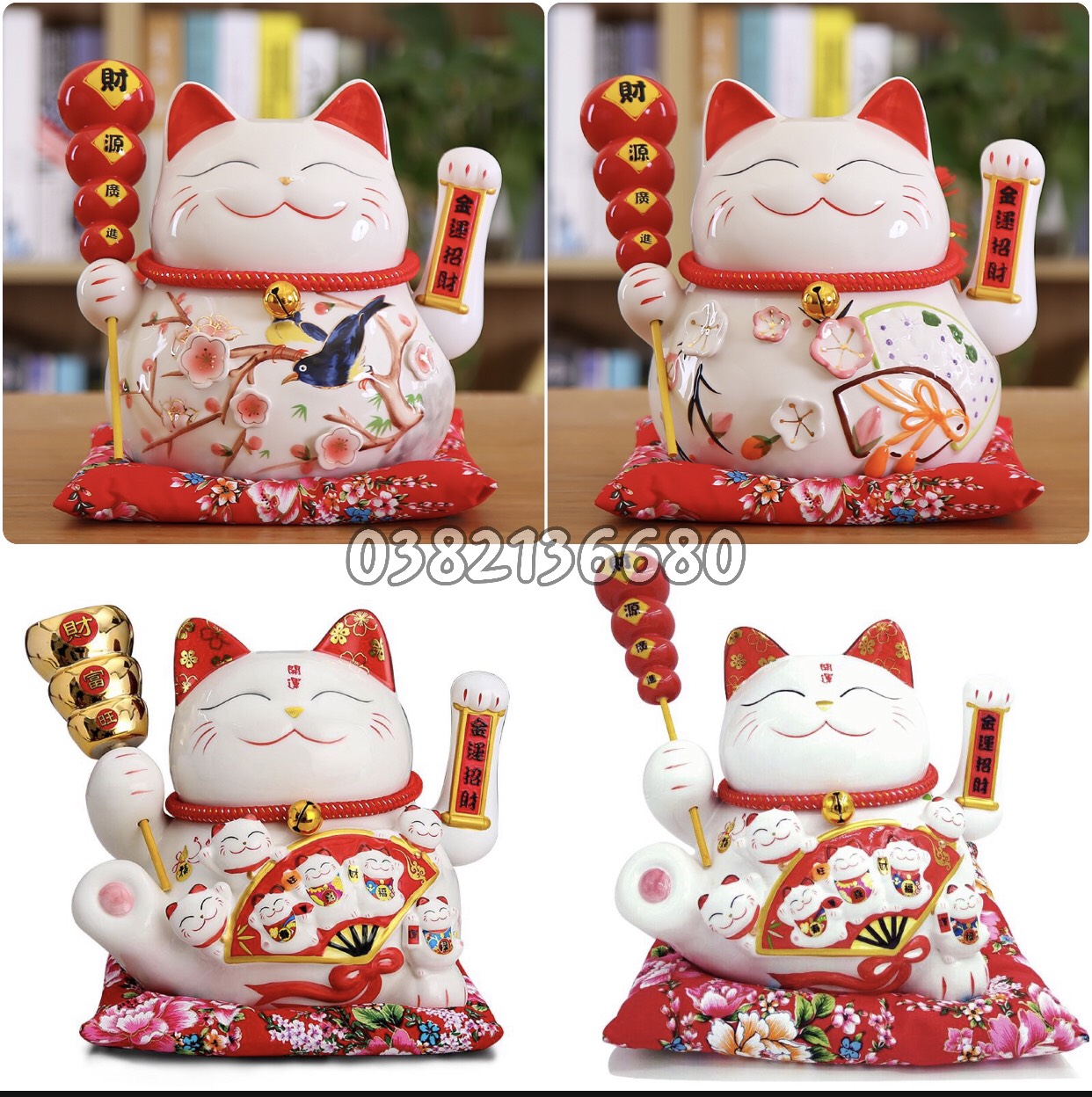 Mèo thần tài vẫy tay 25 cm- Mèo Phát lộc Thịnh Vượng- Mèo thần tài may mắn Maneki neko Nhật Bản