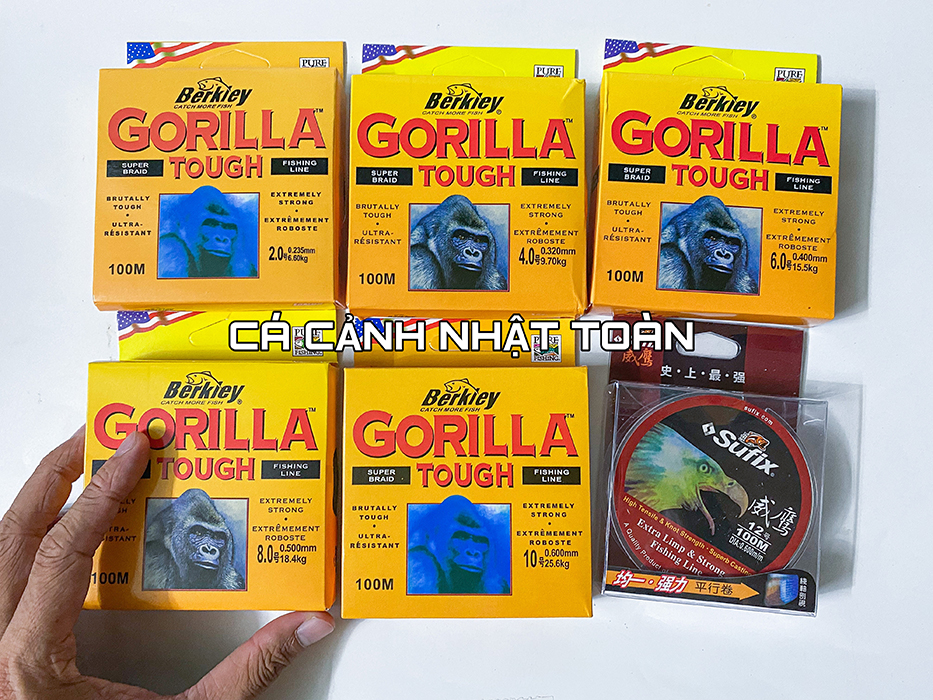 "hoàn tiền đến 10%" dây cước khỉ câu cá gorilla tough berley sợi carbon