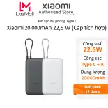 Pin dự phòng Xiaomi 20000mAh sạc nhanh 22,5 W Cáp Type C tích hợp - Hàng chính hãng