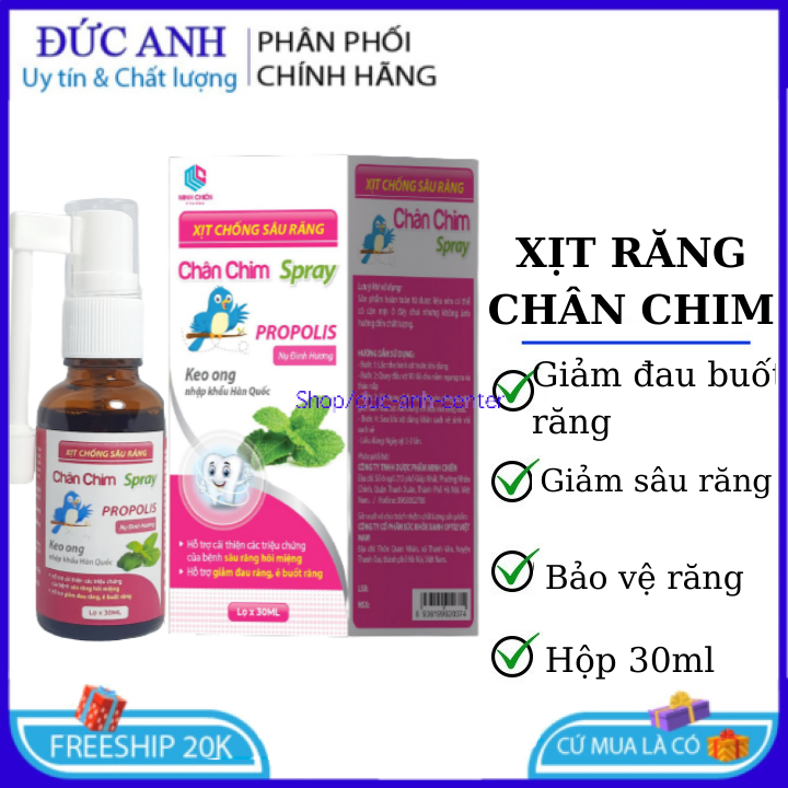Xịt chống sâu răng Chân chim Spray - giảm đau răng , ê buốt