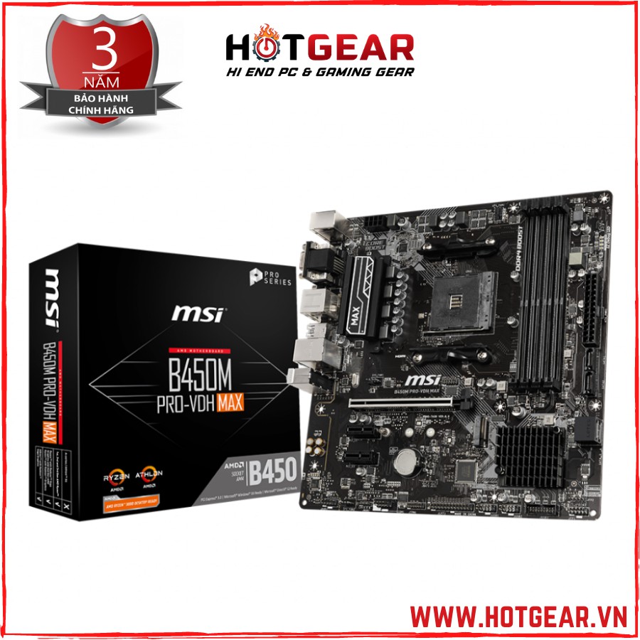 Mainboard msi b450m pro-vdh max new chính hãng bảo hành 36t