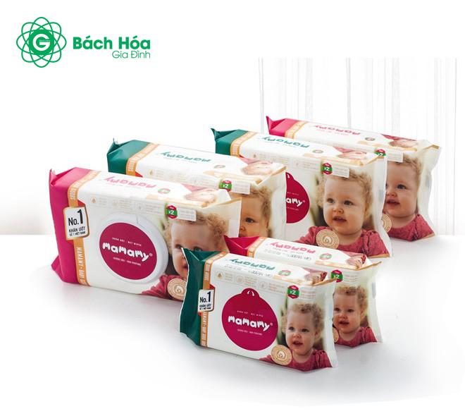 COMBO 5 GÓI KHĂN ƯỚT MAMAMY 100 TỜ - có MÙI