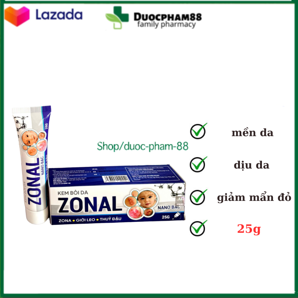 Kem bôi da Zonal giúp làm mềm, cân bằng độ ẩm cho da, bảo vệ da, giảm mẩn đỏ và giúp làm dịu vùng da bị ngứa hộp 25g