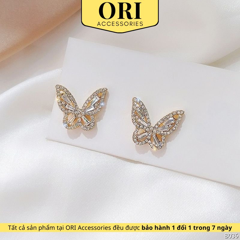 Khuyên tai nữ cánh bướm silas sang trọng ori accessories b036