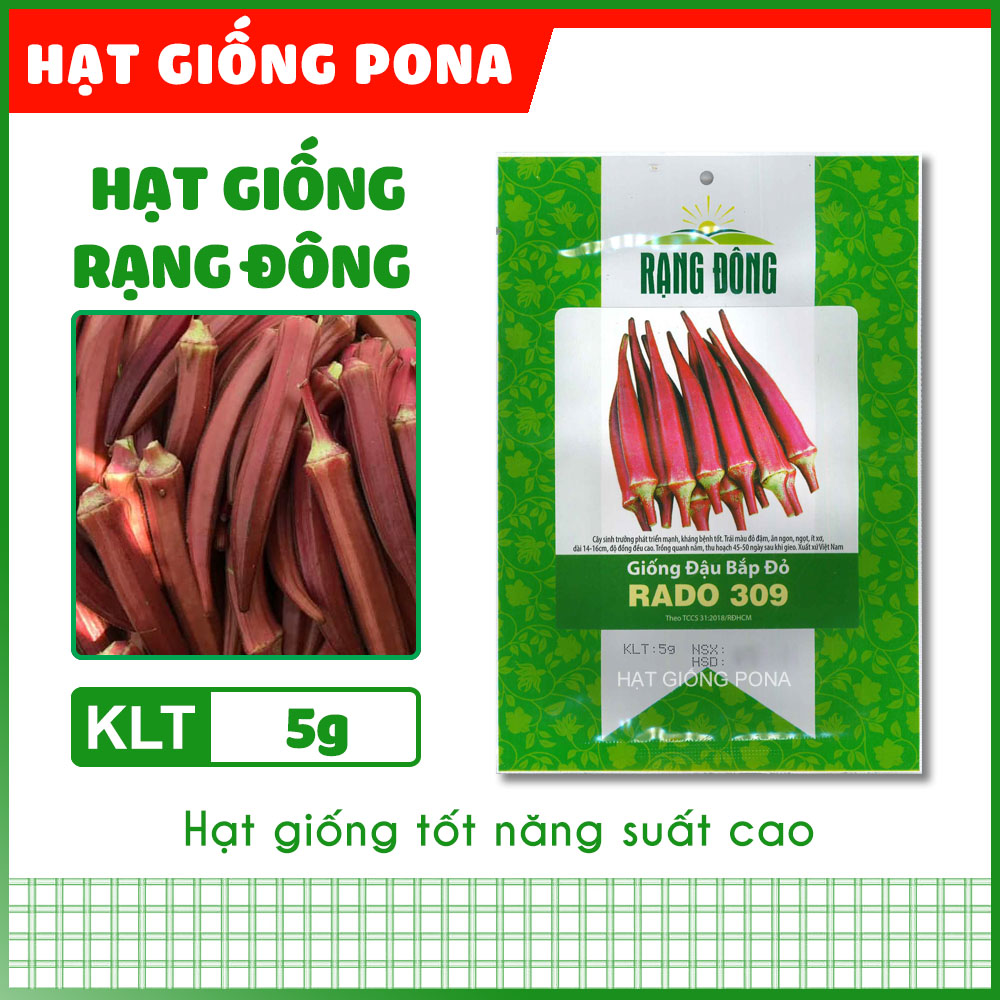 Hạt giống đậu bắp đỏ rado 309 - hạt giống rạng đông