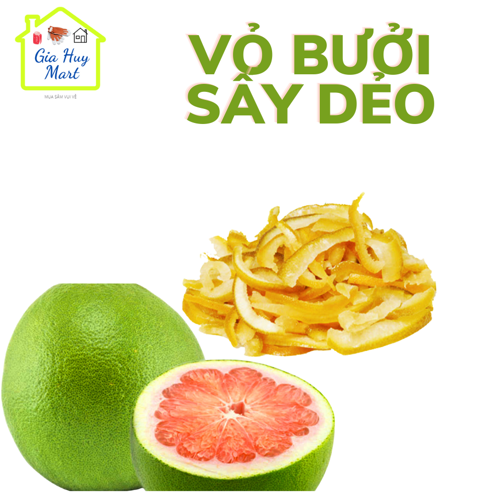 Vỏ bưởi sấy dẻo Princess Fruit gói 200gr làm món ăn vặt vừa thơm vừa dẻo the vị dầu bưởi ấm họng - Gia Huy mart