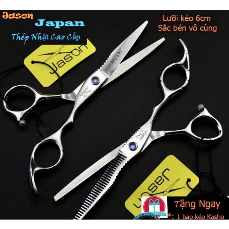 Bộ kéo cắt tóc chuyên nghiệp nhật bản nhập khẩu 6inch sắc bén và bền bỉ jason 01