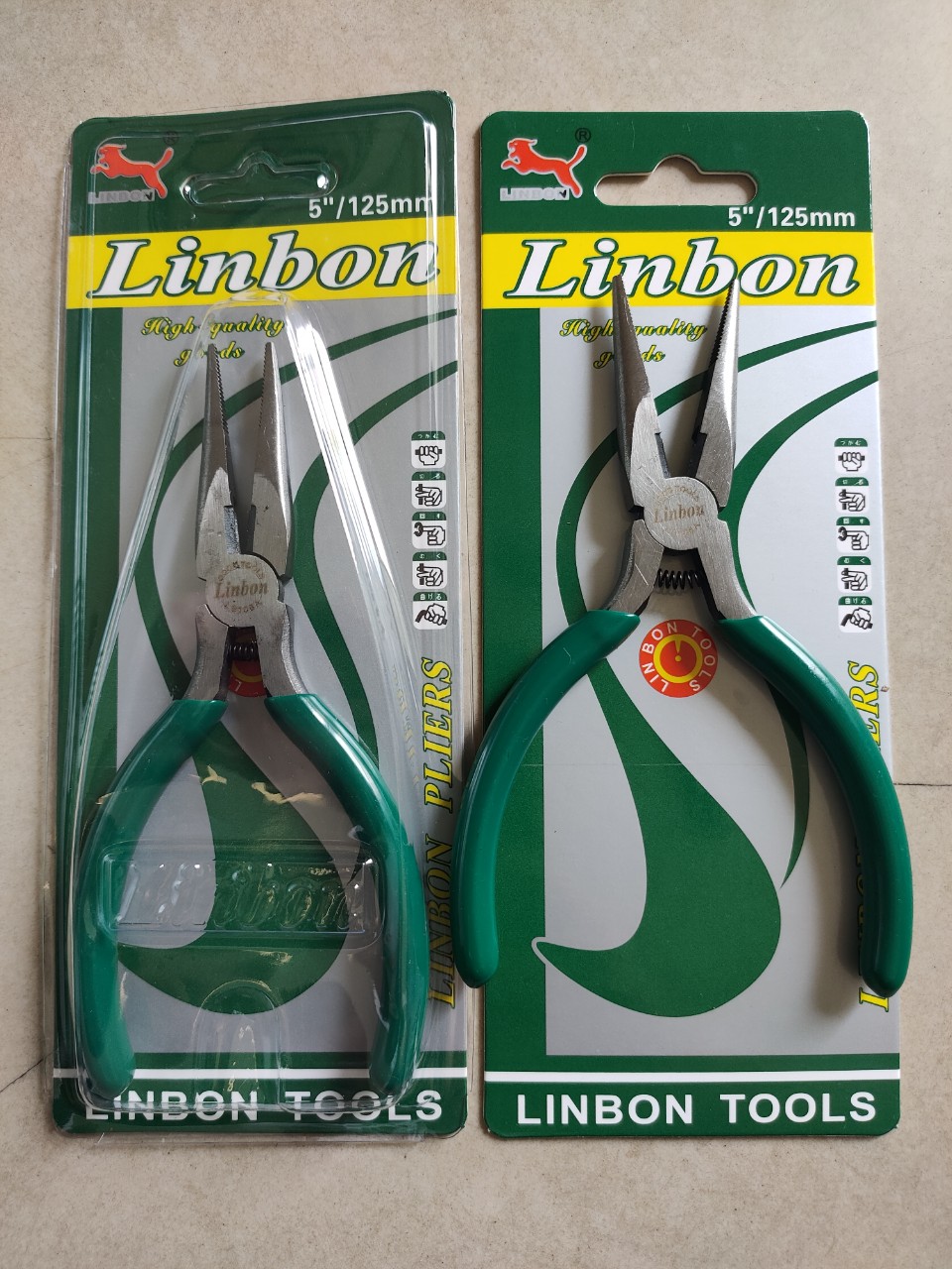 Kìm mỏ nhọn cánh xanh l105a .125mm