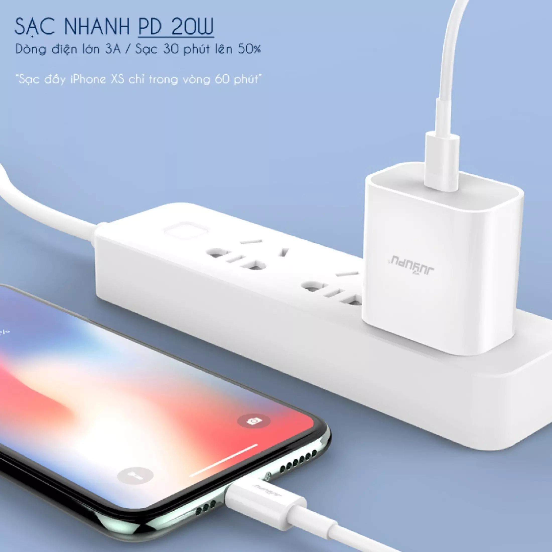 Bộ sạc nhanh PD 20W cho iphone ipad củ xạc và dây cáp type c to lightning cho IP 8 x xs xr xsmax 11 11pro 12