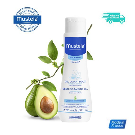 Gel tắm gội cho trẻ Mustela Gentle Cleansing Gel 200 ml