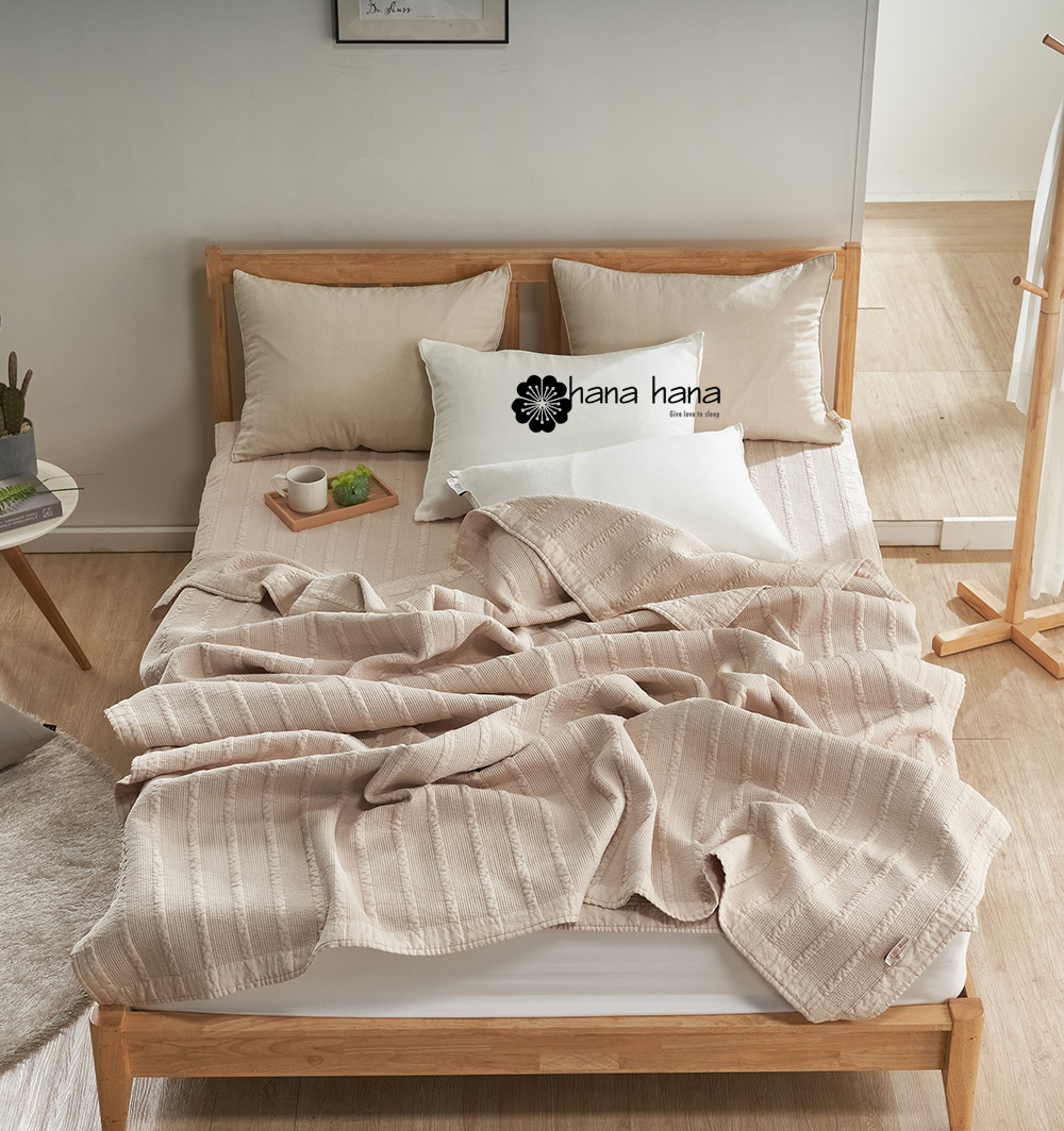 Chăn ngủ hàn quốc mo-ne punggi organic pigment - 200x230cm - beige