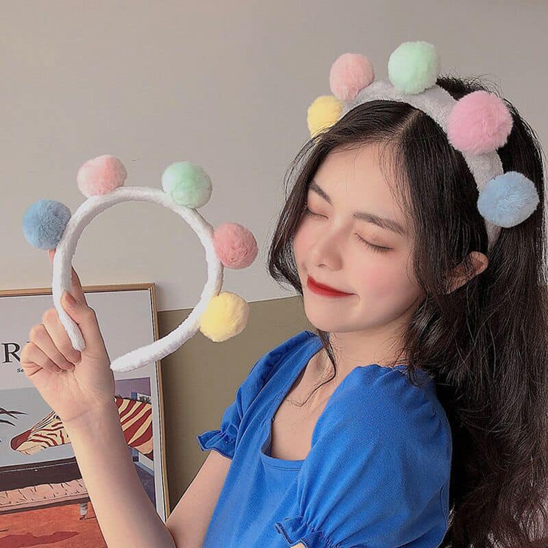 Cài tóc 5 cục bông tròn đáng yêu