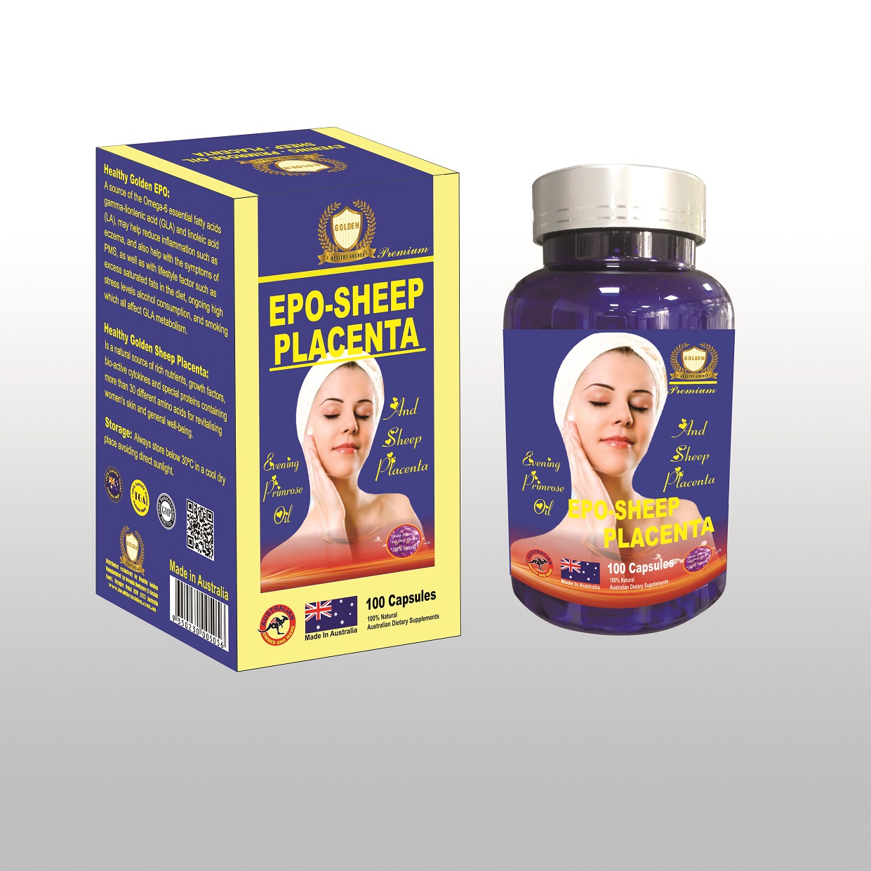 [HCM]Viên Uống Nhau Thai Cừu Điều Kinh đtrị Mụn Trứng Cá - EPO Sheep Placenta - Úc - 100 viên/hộp