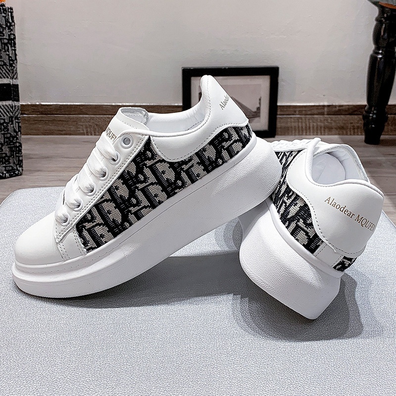 [FREESHIP + TẶNG TẤT] Giày Sneaker MC Quen Dio Trắng Da Bò, Đế Khâu, Tăng Chiều Cao 5cm Siêu Đẹp Full Size Nam Nữ