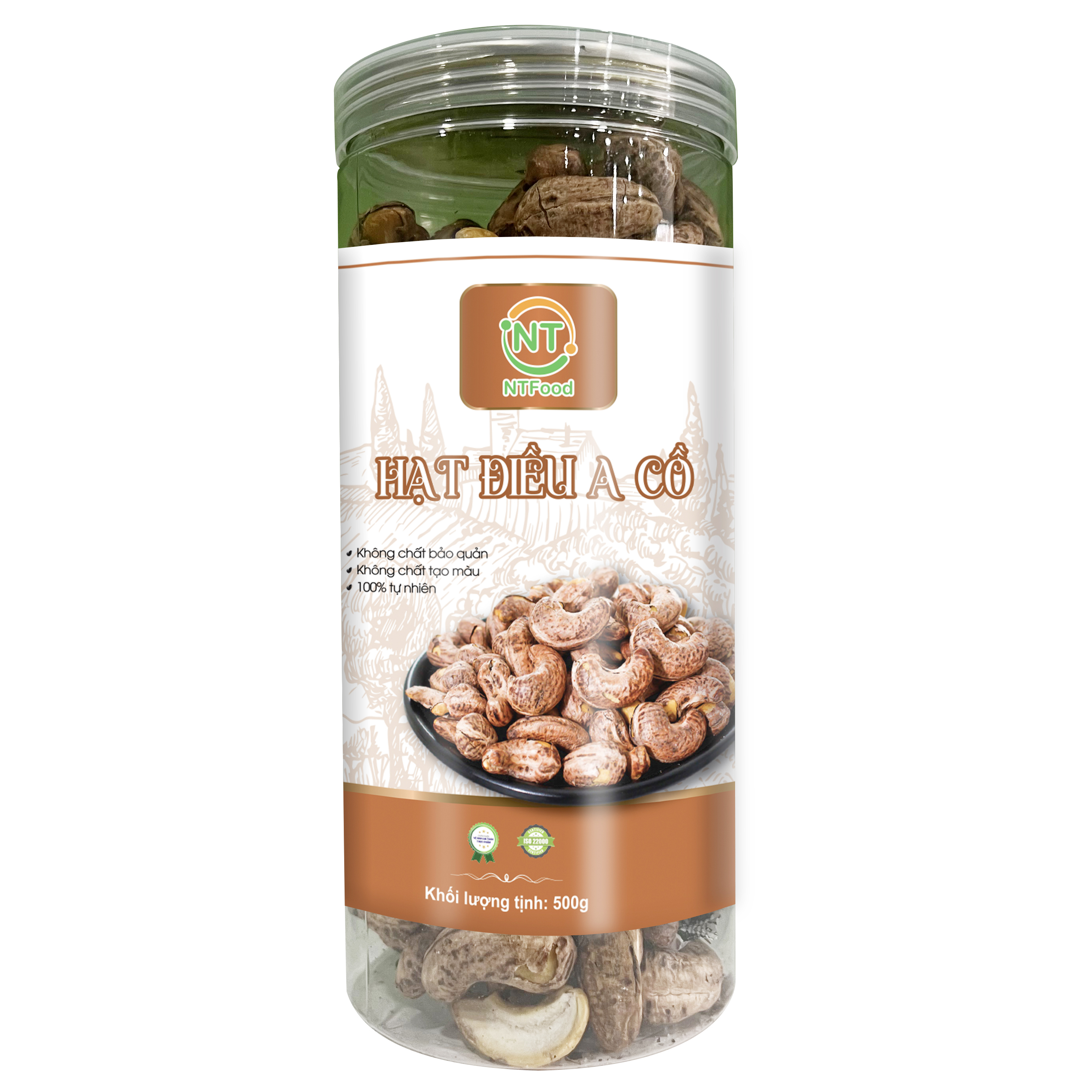 Hạt điều a cồ bình phước rang muối ntfood 500gr - nhất tín food