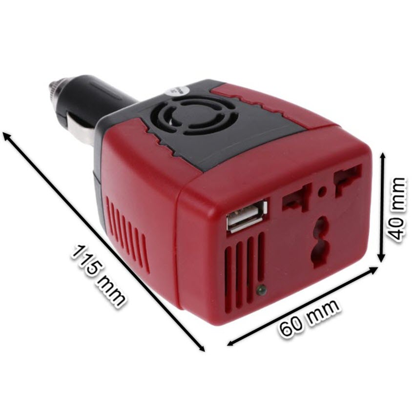 Bộ Chuyển Đổi Nguồn Điện DC 12V Sang AC 220V 150W Cho Xe Ô Tô Cao Cấp