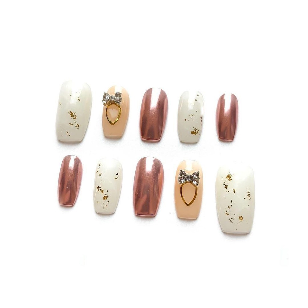 Nail giả thiết kế - móng úp 12 ngón - móng giả tráng gương - A67