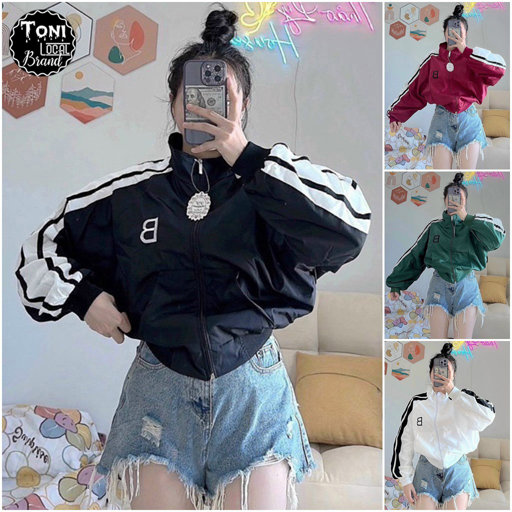 Áo Khoác Dù lửng 2 lớp Unisex chữ B tay sọc (M130 - Ảnh thật)