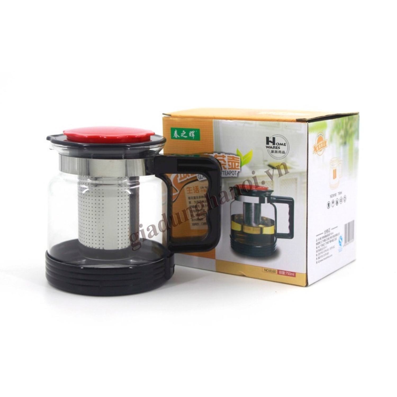 Ấm pha trà và cà phê có lưới lọc inox 8160 BP