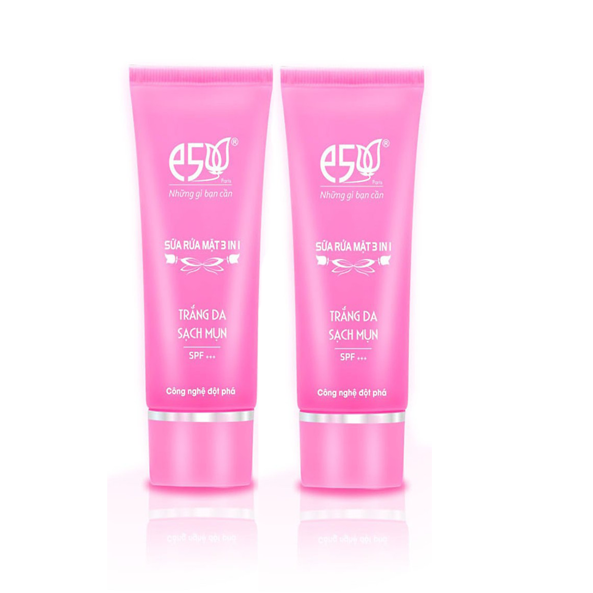 Combo 2 sữa rửa mặt e5 3 in1 trắng da sạch mụn-100ml/tuýp