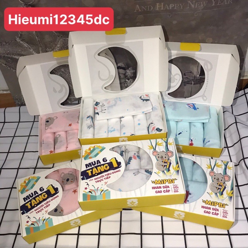 Khăn sữa mipbi 70% tre, 30% cotton sợi tre siêu mềm