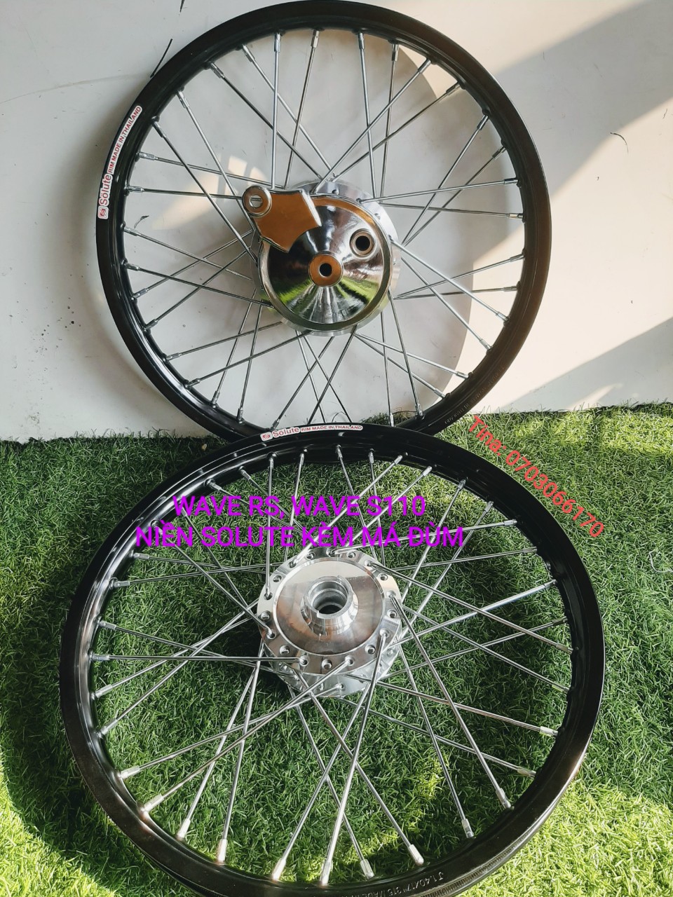 [HCM]CẶP BÁNH CĂM WAVE RS .WAVE S110 NIỀN NHÔM SOLUTE BAN ZAI THÁI DALE ĐÙM CĂM MẠ CROM LOẠI 1 KÈM MÁ PHANH