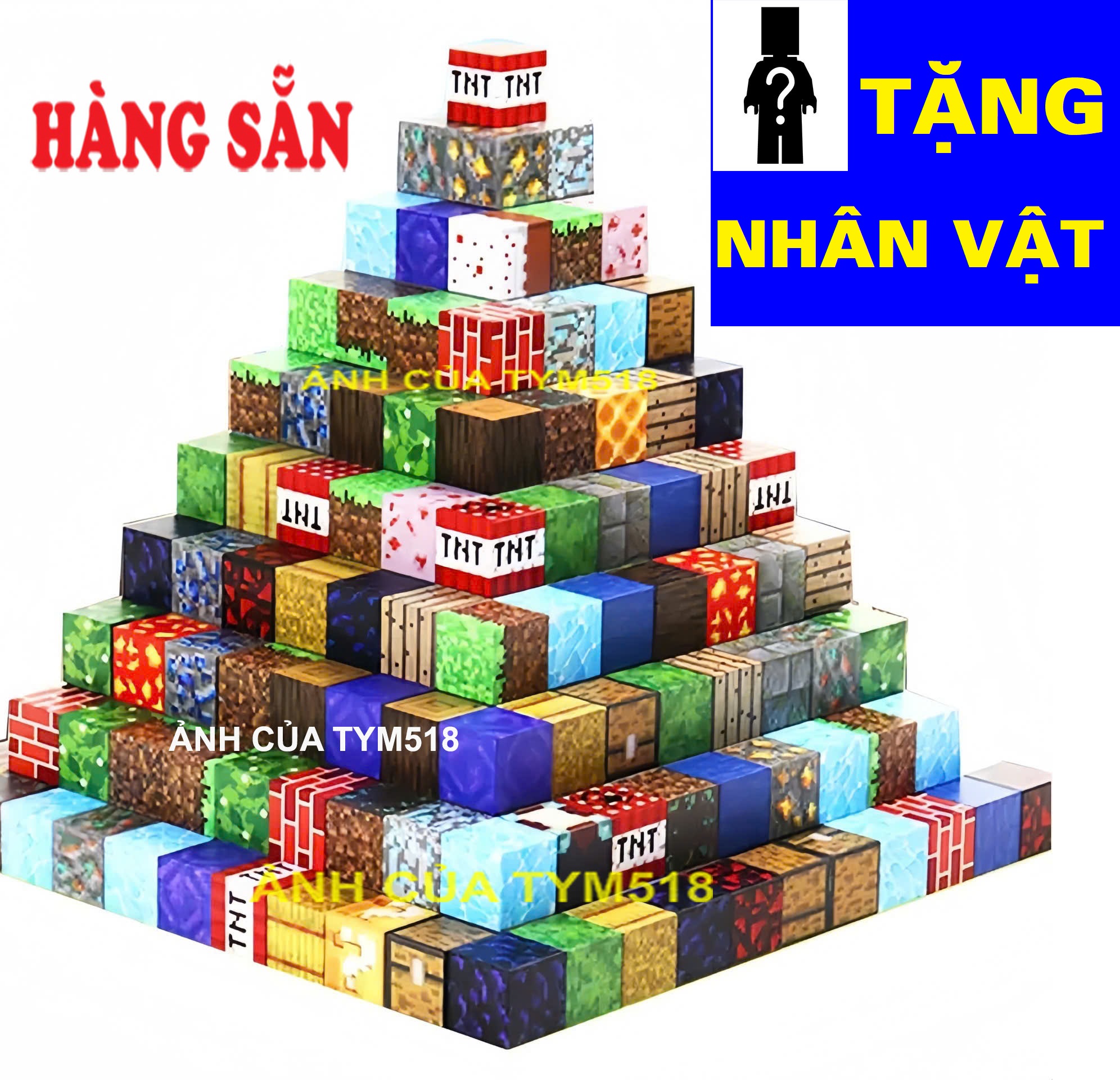 Combo 500 Khối Nam Châm Từ Tính Minecraft 2cm 2.5cm Đa Màu Sắc (TẶNG NHÂN VẬT) Đồ Chơi Lắp Ráp Khối Xây Dựng Cho Bé