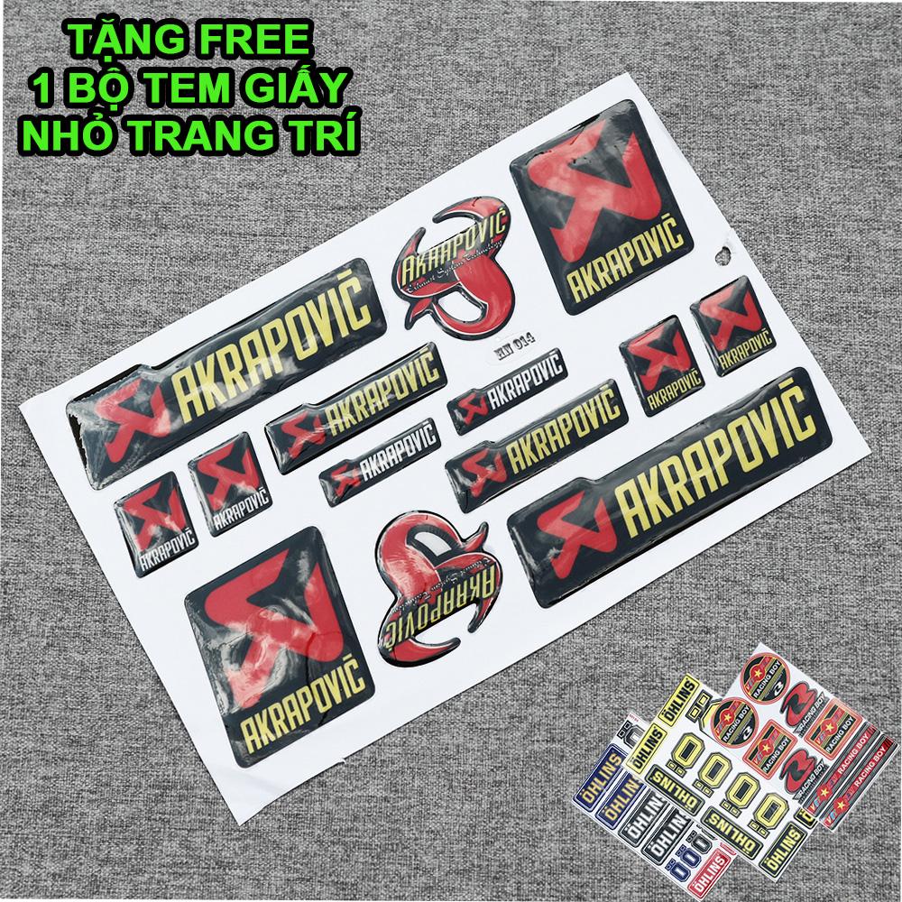 [HCM]Bộ tem logo tem nổi AKRAPOVIC nhiều màu sắc mẫu mã đa dạng